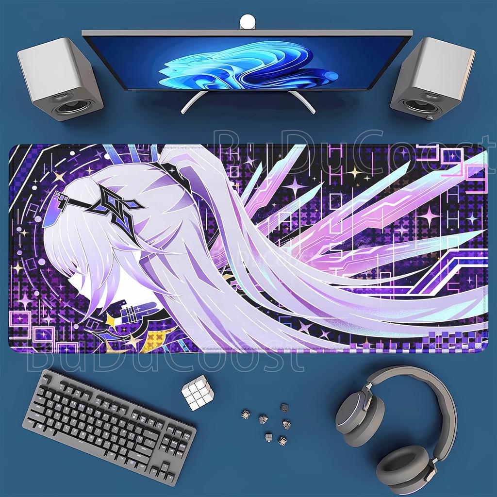 HSR Silver Wolf LV Honkai Star Rail Large XXL Mouse Mat New Nonslip Keyboard Anime Girl Kawaii Mouse Pad PC Gaming Desk Mat