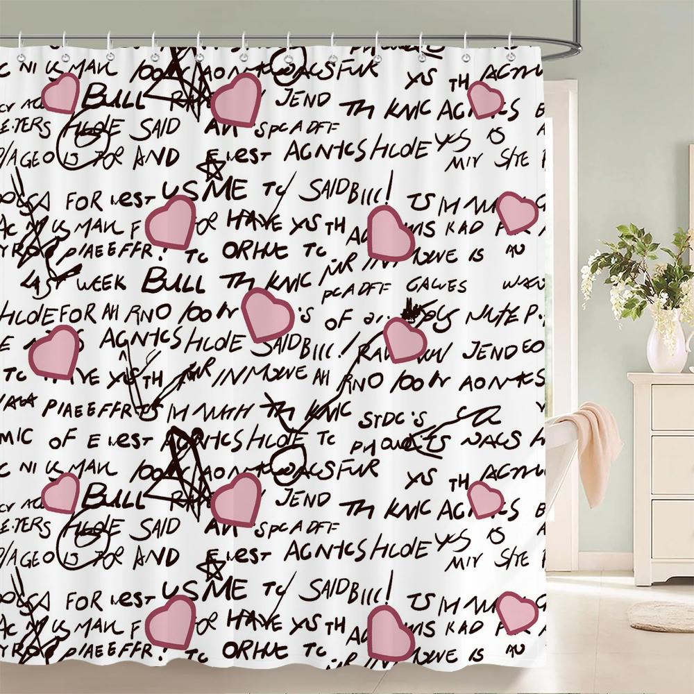 Home shower curtains for bathroom waterproof fabric Nordic style Color love Leopard pattern bathroom Curtains shower curtain