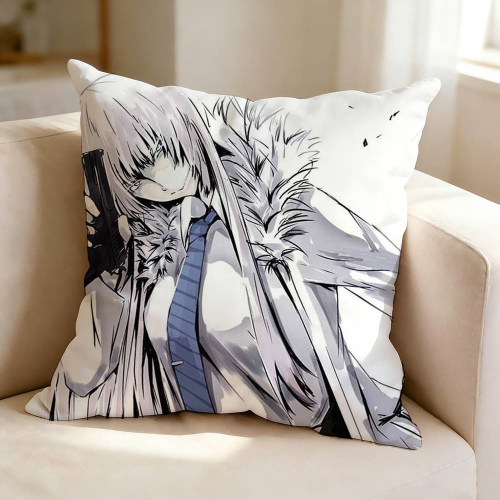 Action Anime J-Jormungand K-Koko Hekmatyar  Square Double-Sided printed Pillow Case Bedroom Bedside Pillow Sofa Cushion Cover