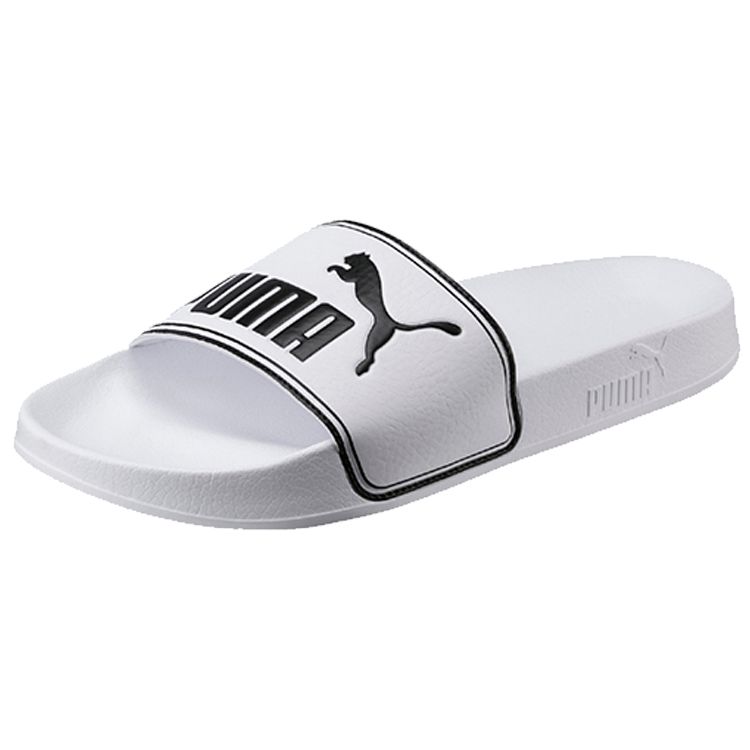 Puma Leadcat Outdoor Beach Leather Patch Non-Slip Slide Sandals Unisex Footwear White Black 360263-08