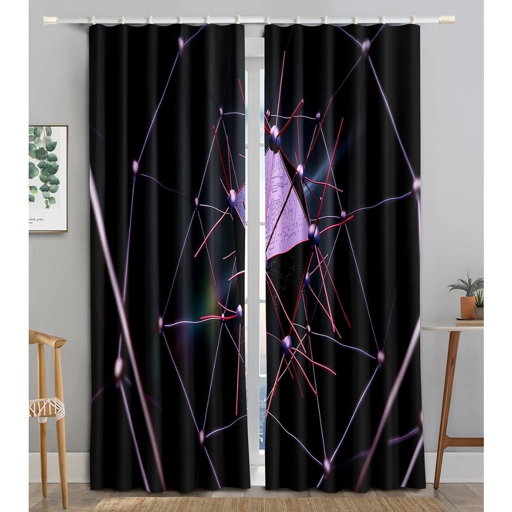 Technology Particle Vortex Light Filtering Line Blackout Window Panel Curtain Living Room Room Bedroom Bathroom Kicthen Door Cupboard Decor Hooks