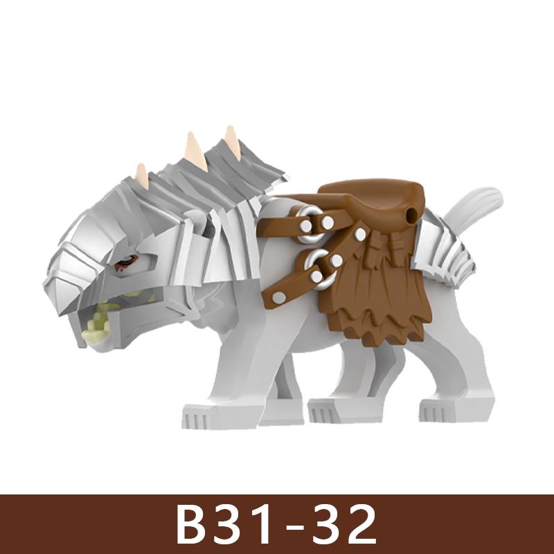 Medieval Castle Soldier Figures Building Blocks Knight Orc Warrior Dragon Wolf Animals Battle Flags Accessories Bricks Toys Boys