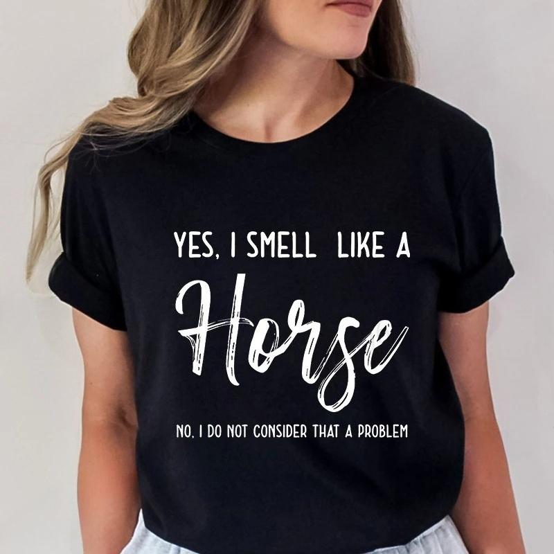 2026 New Fashion T Shirt Horse Heartbeat Design Adults Clothing Fashion Harajuku Horse Lover Female Tee Top Gifts