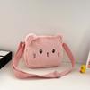 Cartoon Cat Women Handbags Plush Soft Messenger Bag Plush Shoulder Bag  Baby Girls Toy Gift