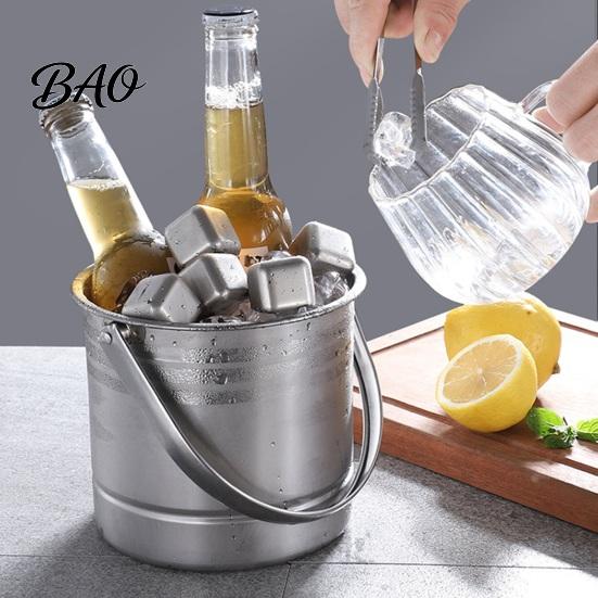 Ice Bucket for Drinks And Snacks Stainless Steel with Removable Strainer, Bar Wine Champagne Beer Chilling Cooler Red Wine, Portable Home KTV