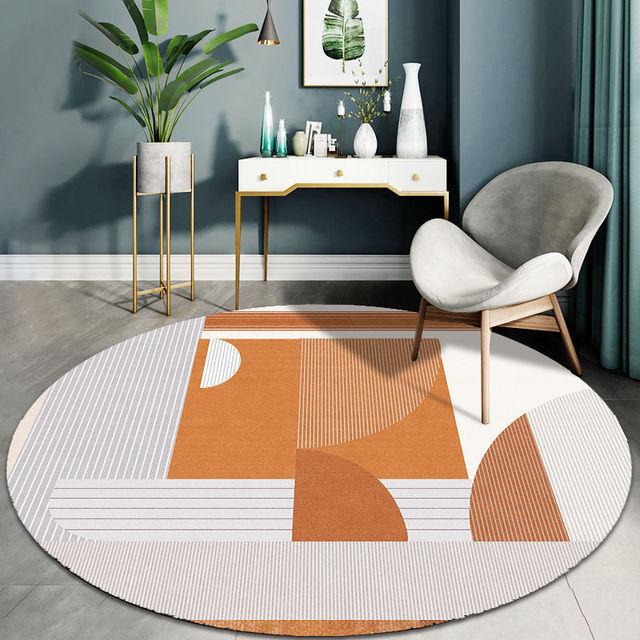 Modern Minimalist Nordic Round Floor Mat Computer Chair Cushion Swivel Chair Cushion Bedroom Bedside Carpet Leisure Floor Mat