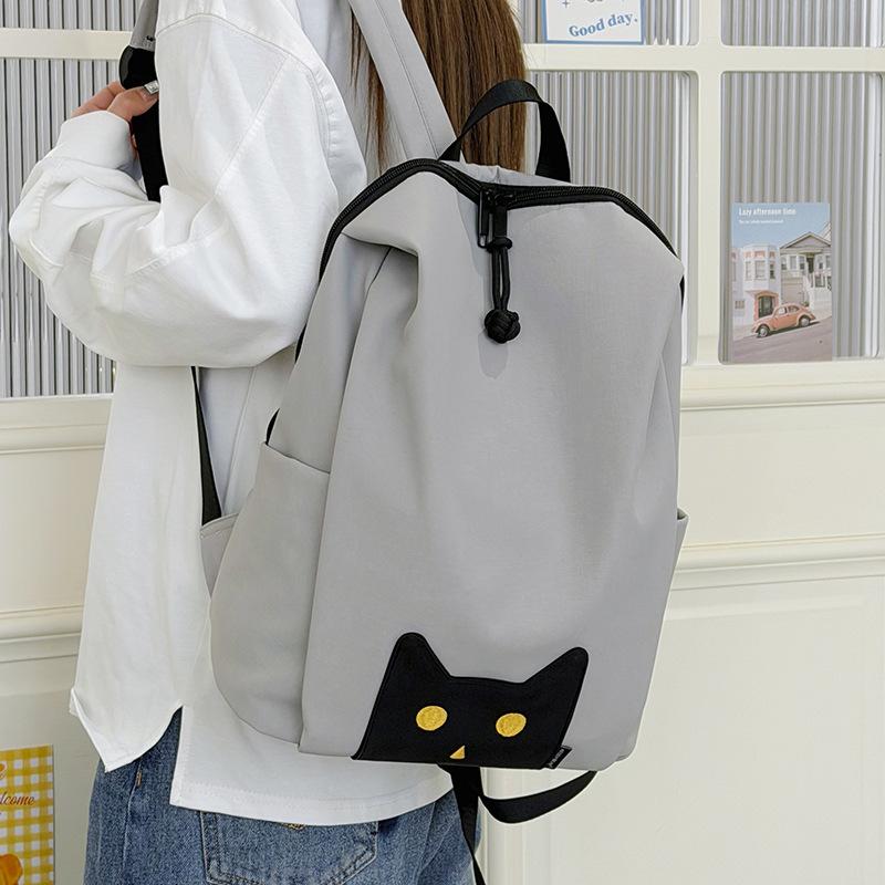 Schulranzen für Schüler Modische Damenrucksäcke Große Kapazität Umhängetasche Hohe Qualität Mädchen-Taschen Cartoon-Katzenmuster Weicher Stoff Damen-Handtaschen