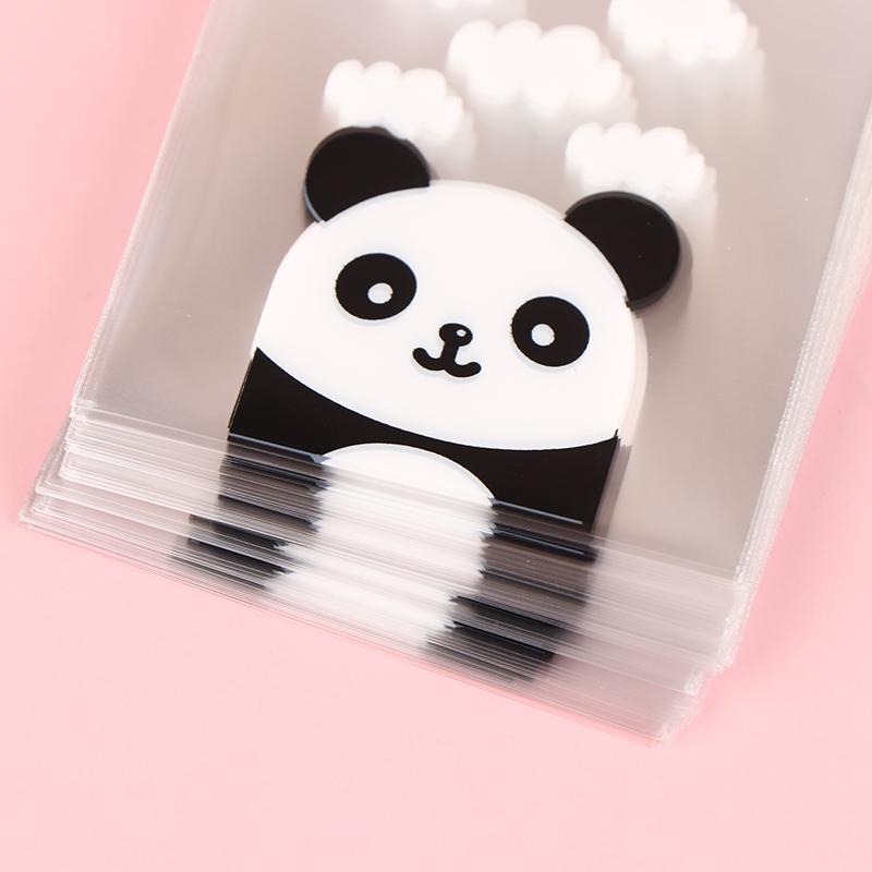 100Pcs/Pack Panda Decoration Self-Adhesive Cookies Bag Wedding Candy Bags