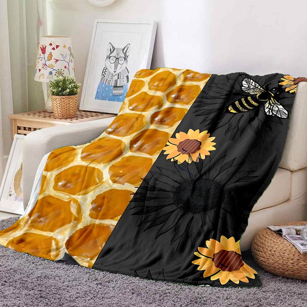 1PC Honeycomb Pattern Blanket - Soft Warm All-Season Throw for Sofa, Bed, Car, Office, Throw For Sofa yy250916105