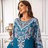 ZD019 Foreign Trade Saudi Muslim Robe Embroidered Dress Women's Abaya Elegant Embroidery