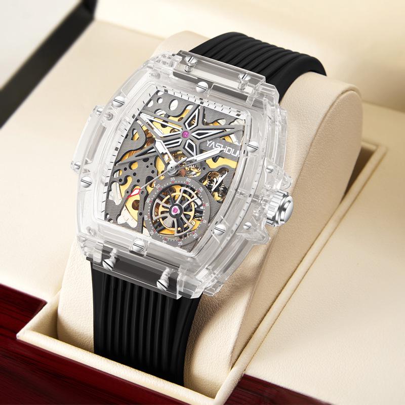 

Чоловічий автоматичний механічний годинник-скелетон з великим циферблатом - Люмінесцентний та водонепроникний