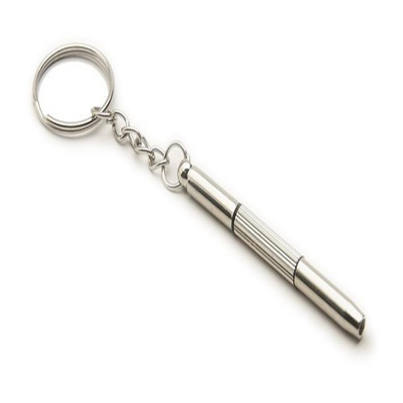 2 Pcs Portable Triple Multifunction Screwdriver Phillips Flathead Keychain Repair Mobile Phone Watch.