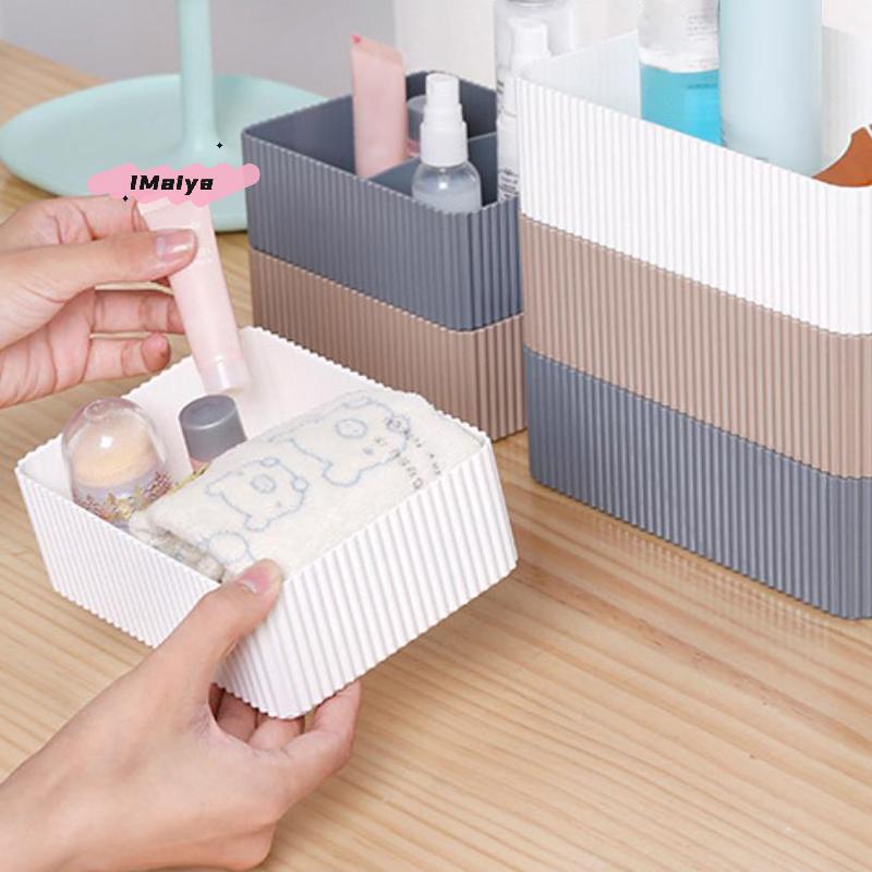 M-Plastic Makeup Organizer Grid Desktop Home Office Bathroom Storage Box Sundries Bin Case Cosmetic Closet Closet Organizer