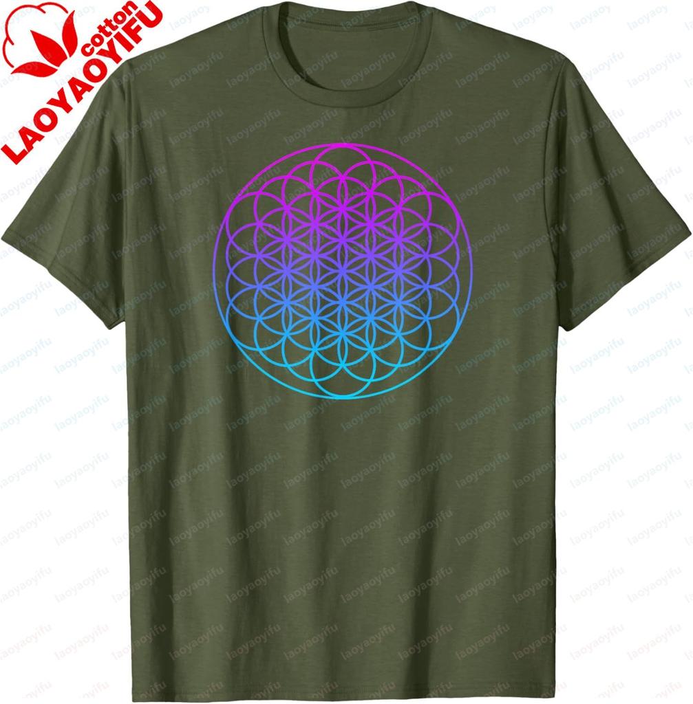 Sacred Geometry Shirt Flower Of Life Tshirt Unisexs And Unisexs 100 Cotton Shortsleeved Shirt Couple Y2k Graphic Tee