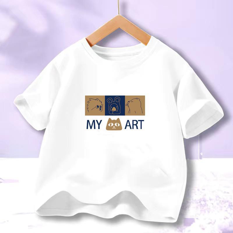 Girls' Anime Cartoon Short-Sleeve Cotton T-Shirt - Summer 2023 Trend