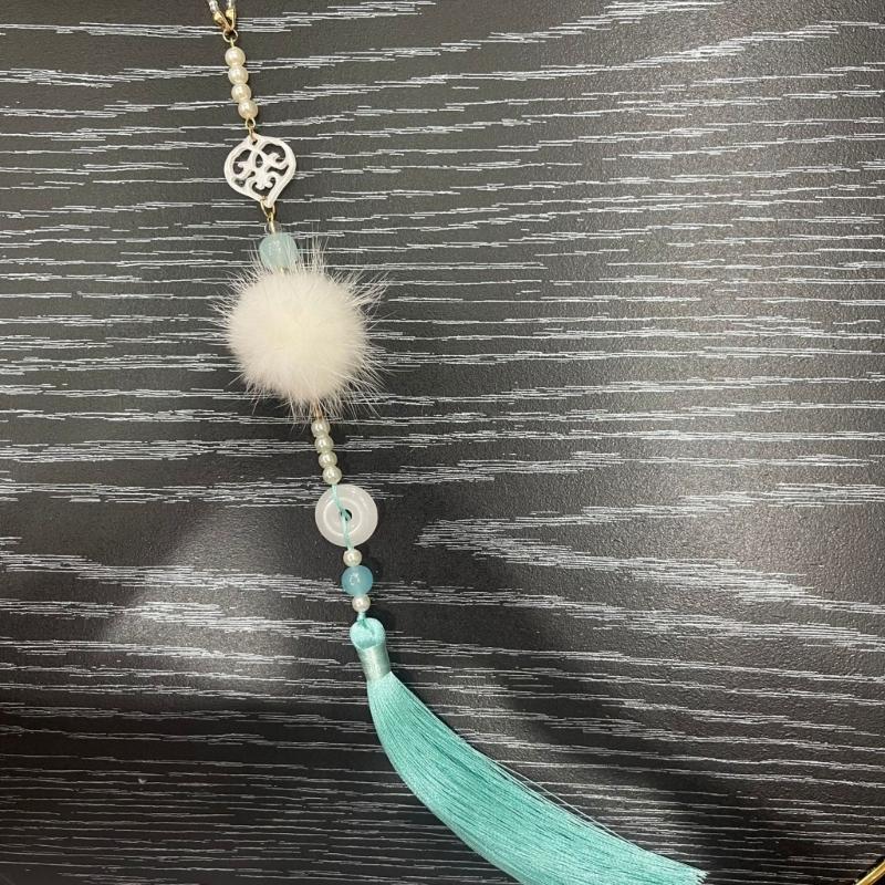 Vintage Chinese Hanfu Pendant Traditional Tassels Waist Pendant Imitation Jade Fashionable Jewelry for Celebrations