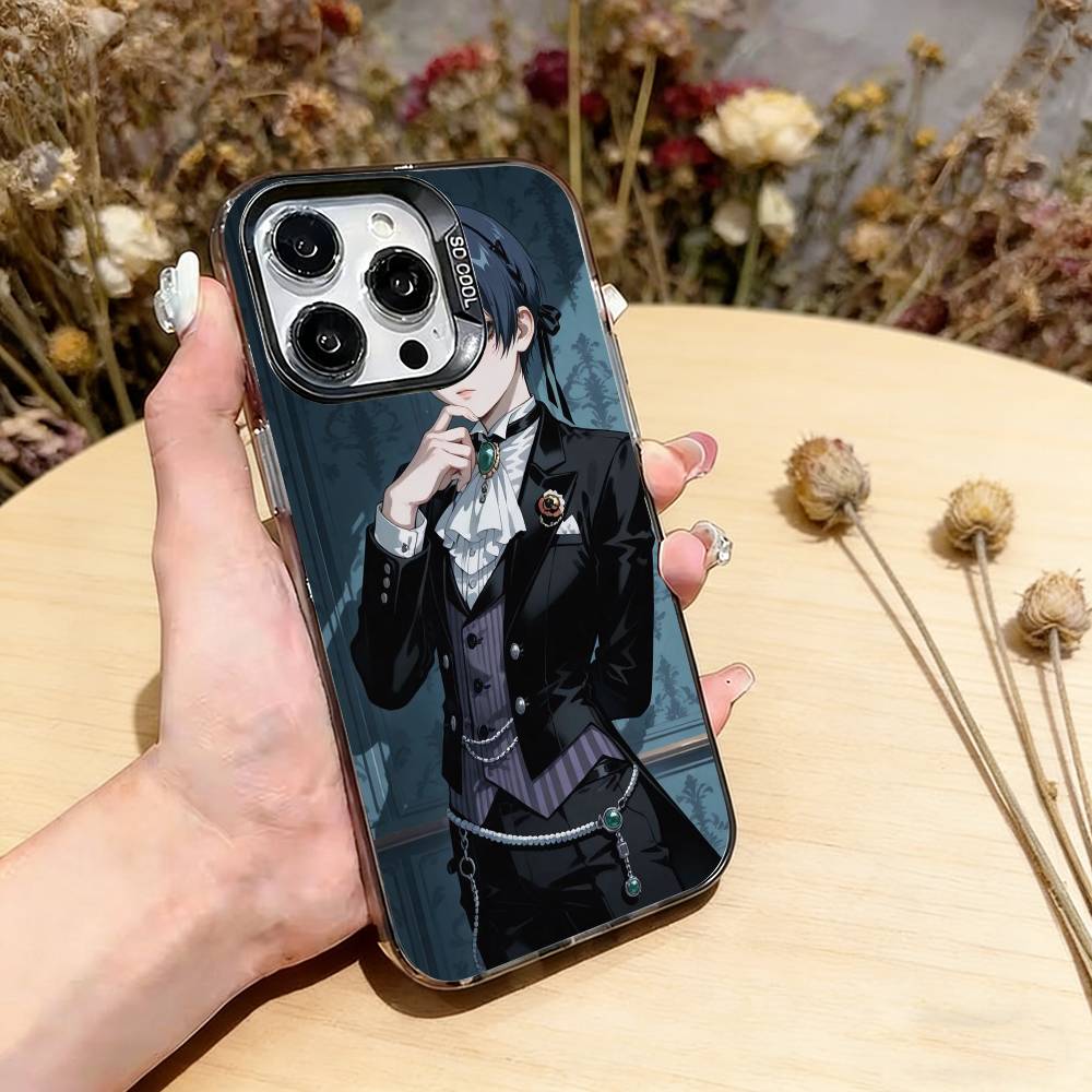 

Black Butler Ciel and Sebastian PhoneCase For iPhone 17,16,15,14,13,12,11 Plus,Pro Max,XS,Colorful Silver Phone case Funda Cover iPhone15ProMax