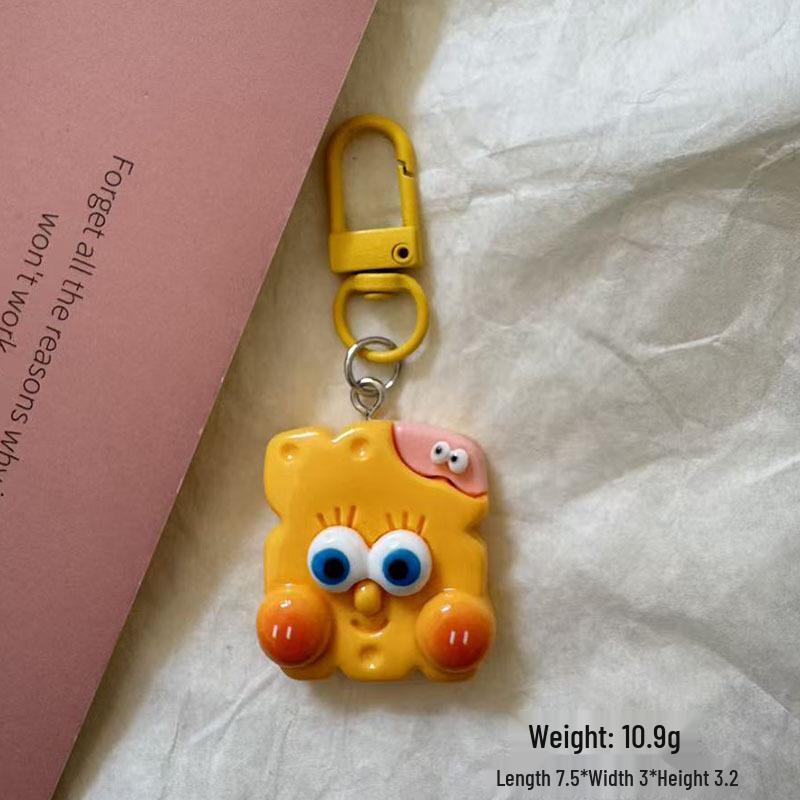SpongeBob & Goofy Keychain Pendant - Cartoon Backpack Accessory with Patrick Star