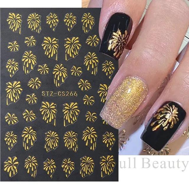 Nail Art Sticker Autumn And Winter Lace Sweater Flower Small Flower Branch Small Fresh Adhesive Nail Sticker