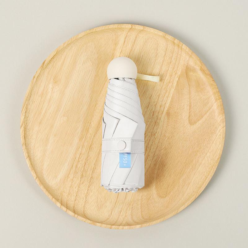 Parasol Capsule Sun Umbrella: 50% Off Mini UV Protection for Women, Dual-Purpose for Sun and Rain.