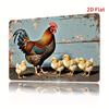 Plane 1 Vintage Metal Wall Decor Sign  An Interesting Vintage Farm Sign Featuring a Vintage Hen and Chicks Go Away