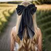 Women Hairpin Large Size Long Ribbon Bowknot Decor Spring Hair Clip Lightweight Back Head Hair Pin Hair Accessory