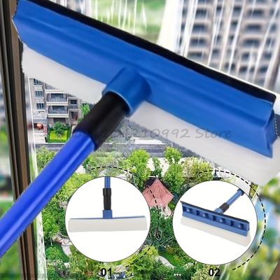 Telescopic Squeegee Wiper Window Mop 2 In 1 Glass Cleaner for Home Car Bathroom Shower Sliding Door Mirror Cleaning Tool