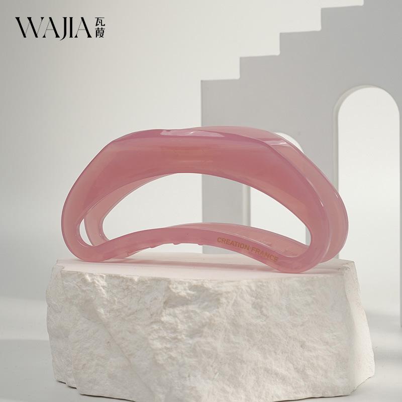 WJia Acetate France Hollow Moon Large Hair Clip - Textured High-End Shark Clip for Women