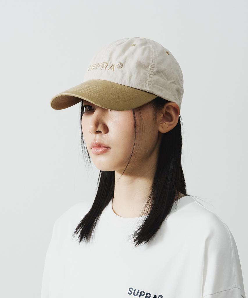 SUPRA Crown Logo Point Colorblock Unstructured Cap (White)