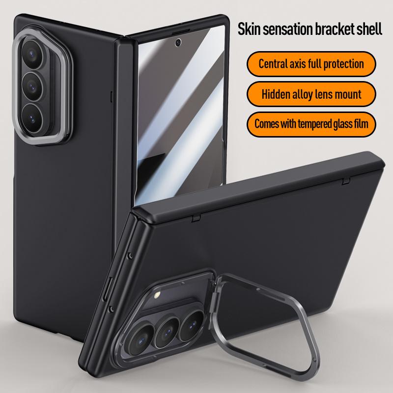 For Samsung Galaxy Z Fold 7 With Privacy Tempered Glass Film Full Protect Ultrathin Phone Case Spring Hinge Camera Holder Cover