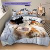 3pcs Winter Wonderland Cow Bedding Set - Includes One Quilt Cover and Two Pillowcases (No Core) - Festive Gift for Home Decor - Polyester Fa