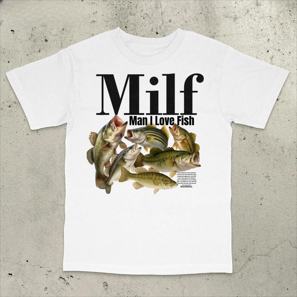Man I Love Fish T-Shirt, Retro Fishing Shirt Bass Fishing T-Shirt Funny Fishing Shirt Stupid Me
