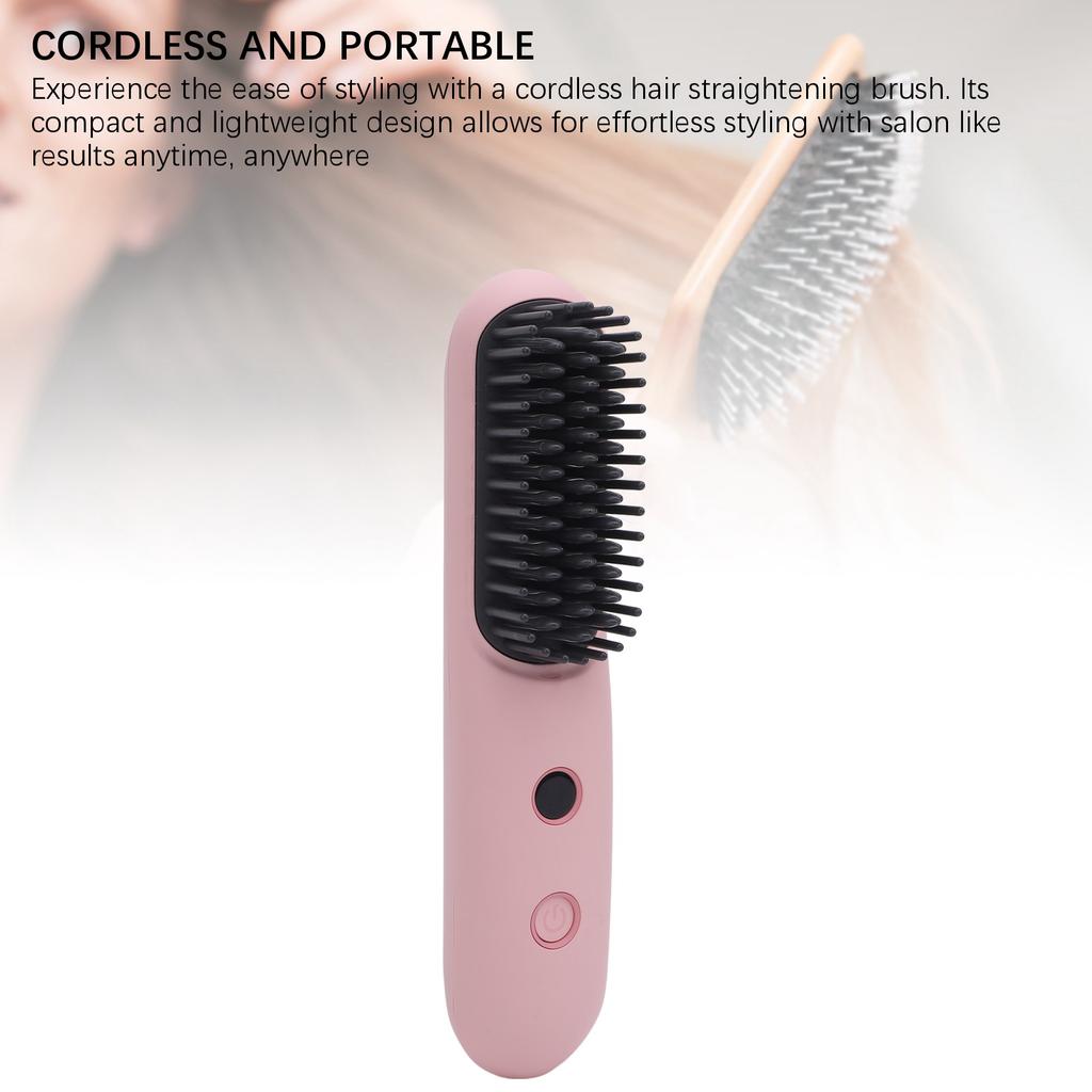 2 în 1 Pieptene de îndreptat părul cu ioni negativi Încărcare rapidă Type C 3 Setări de temperatură Păr Fierbinte