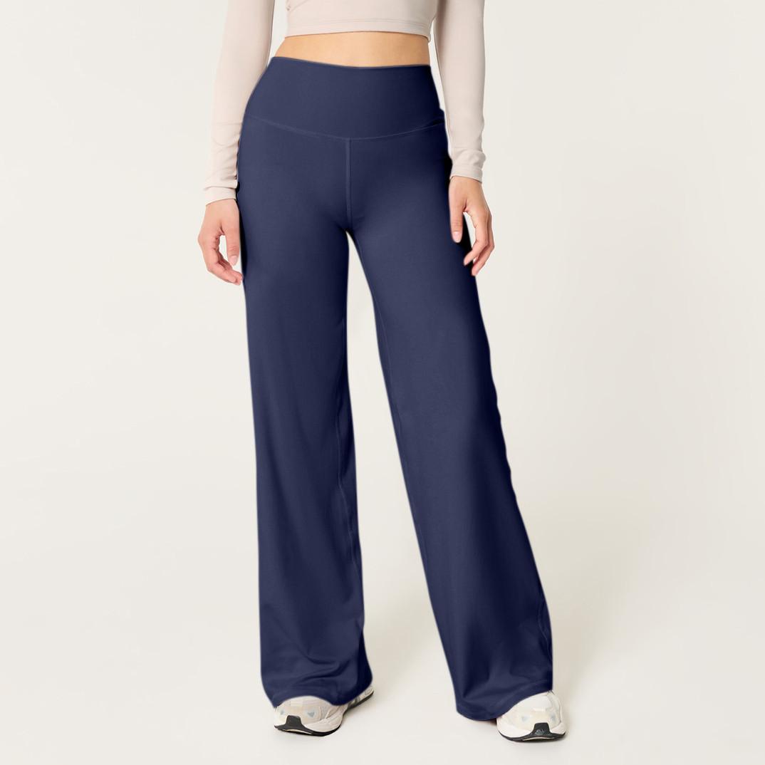 

Широкие брюки для женщин, брюки для йоги, спортивные штаны с высокой талией и карманами, эластичные брюки, удобные спортивные спортивные штаны для тренировок S