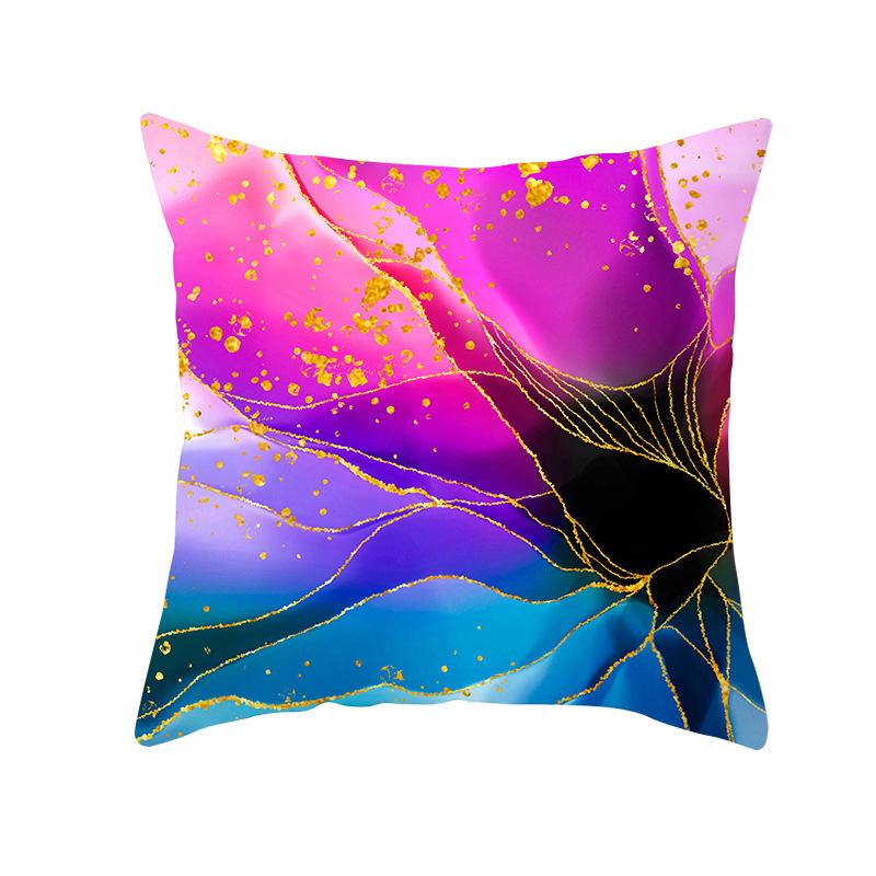New Blue Ink Abstract Pillowcase Gold Edge Inkjet Art Home Sleeping Pillow Cushion Cover