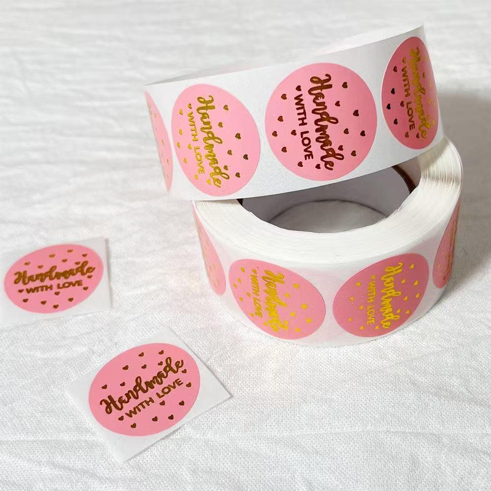 500 Gold Foil Thank You Stickers, Gift Packaging Seals, Handmade Baking Labels, Envelope Decorations (Roll of 500 Sheets).