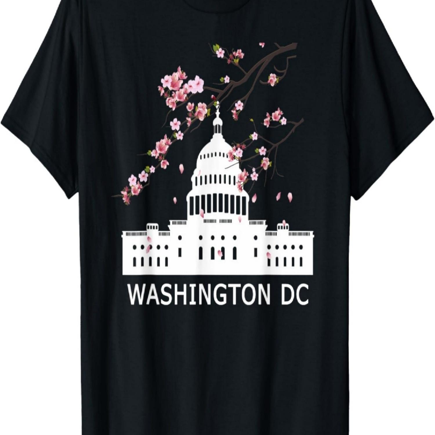 

WashingtoMonument Cherry Blossoms T-Shirt Vintage Graphics S чёрный