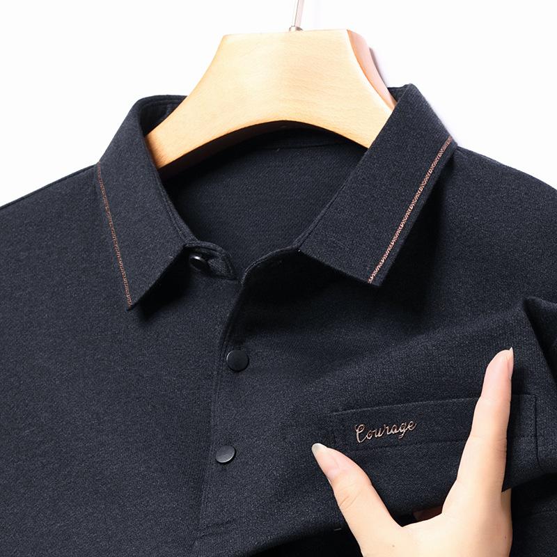 

Мужская футболка среднего возраста с длинными рукавами. Папина осенняя повседневная рубашка ПОЛО. Мужские весенние и осенние топы среднего возраста и пожилых людей. Нижняя рубашка. Футболка. M