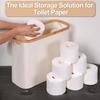 A Bamboo Toilet Paper Holder in A Bohemian Style Featuring A Storage Basket,Versatile Collapsible Basket Can Be Used for Laundry