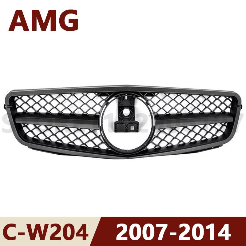 For 2007-2014 W204 C-Class Mercedes Benz C180 C200 C250 C300 C43 AMG GT Front Bumper Grille Hood Grill