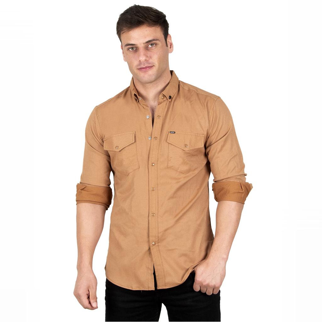 DeepSEA Herren-Hemd aus gestricktem Stoff mit Druckknopf und doppelter Tasche 2300415