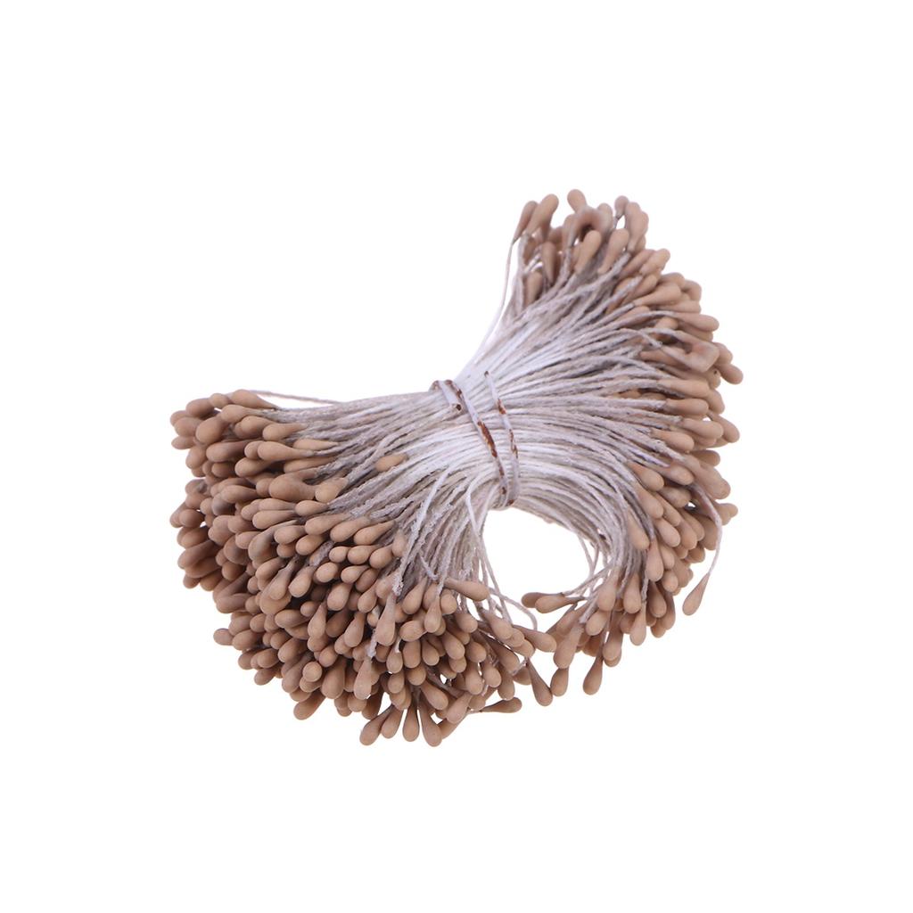 400Pcs Fake Flower Stamens Pearlized Double Ended for Crafting Floral Arrangements Scrapbooking Ladybug Bee Antenna Decor Pink