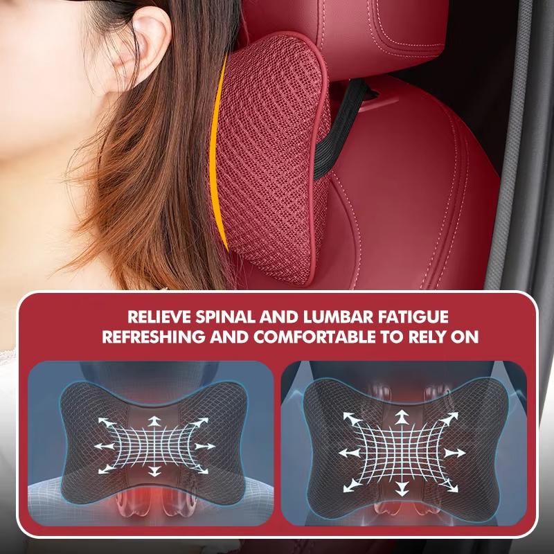 CRO1 Car Headrest Lumbar Support Kit Seat Cushion Neck Pillow Interior For Mercedes Benz AMG A C E S G Class W201 W210 W108 W204 W205