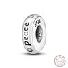 Design 925 Silver Heart Claw Print Bee Conch Text Shining Zircon Fixed 3mm Charms Beads DIY Jewelry Making