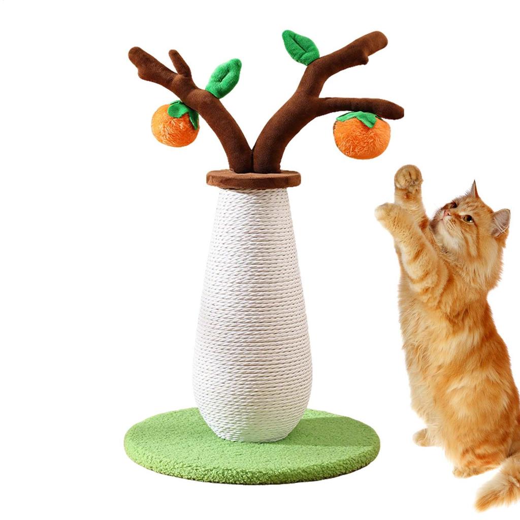 Scratching Post For Cats Cute Persimmon Tree Kitten Toy Stress Relief Scratch Post For Mental Stimulation Climbing Indoor