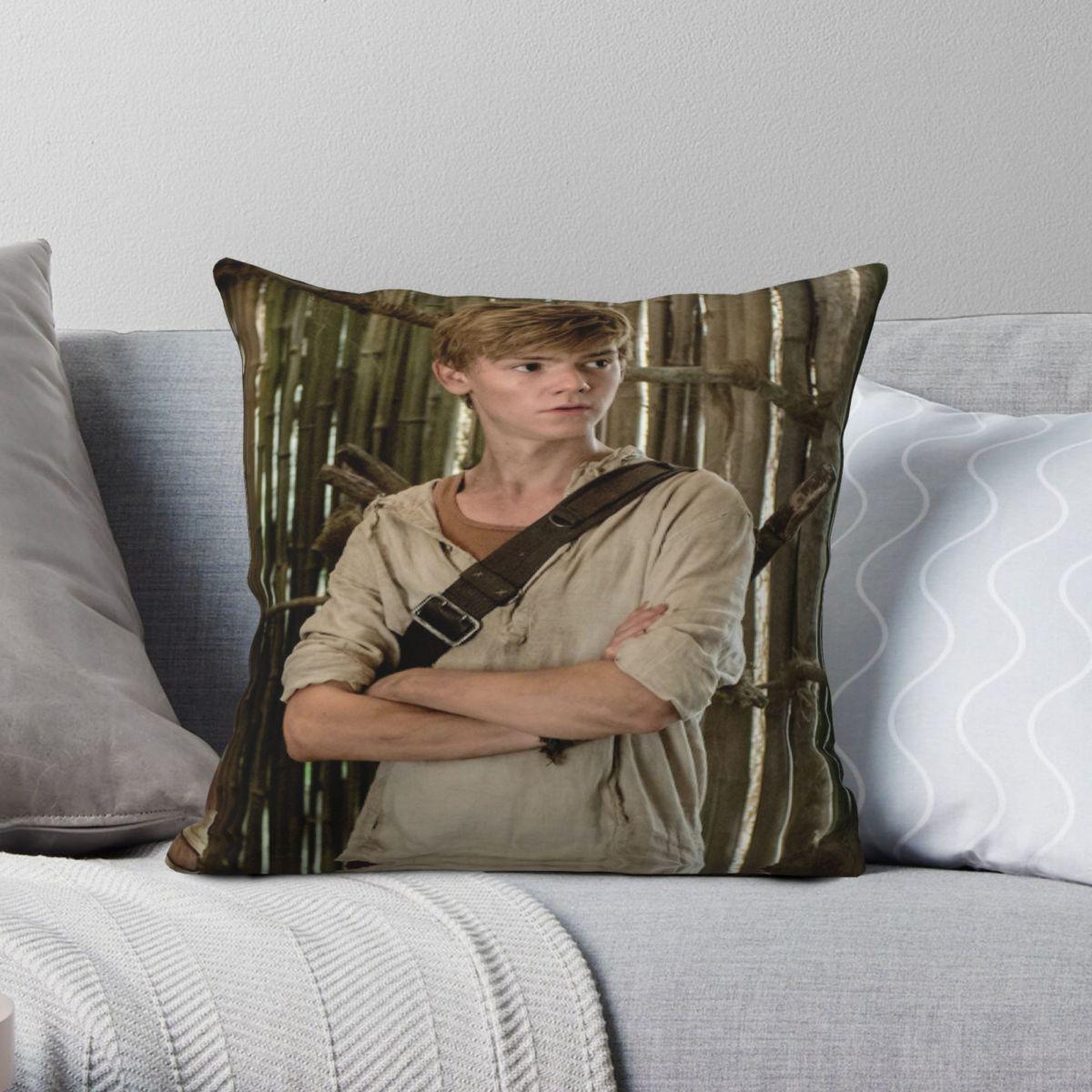 Exquisite Ornaments Unisex Thomas Sangster The Maze Runner Newt Square Pillowcase Polyester Linen Velvet Pattern Zip Decorative Bed Cushion Cover 18
