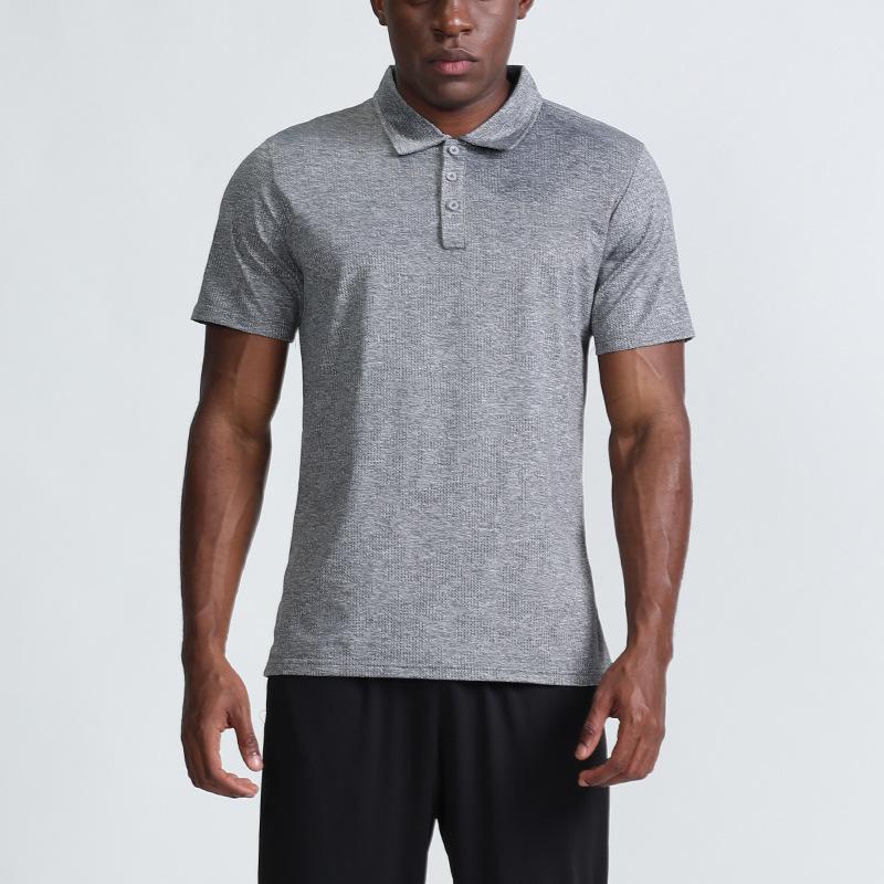 

Мужская быстросохнущая рубашка-поло: Дышащий, с коротким рукавом, отложной воротник, с логотипом на заказ. Large серый