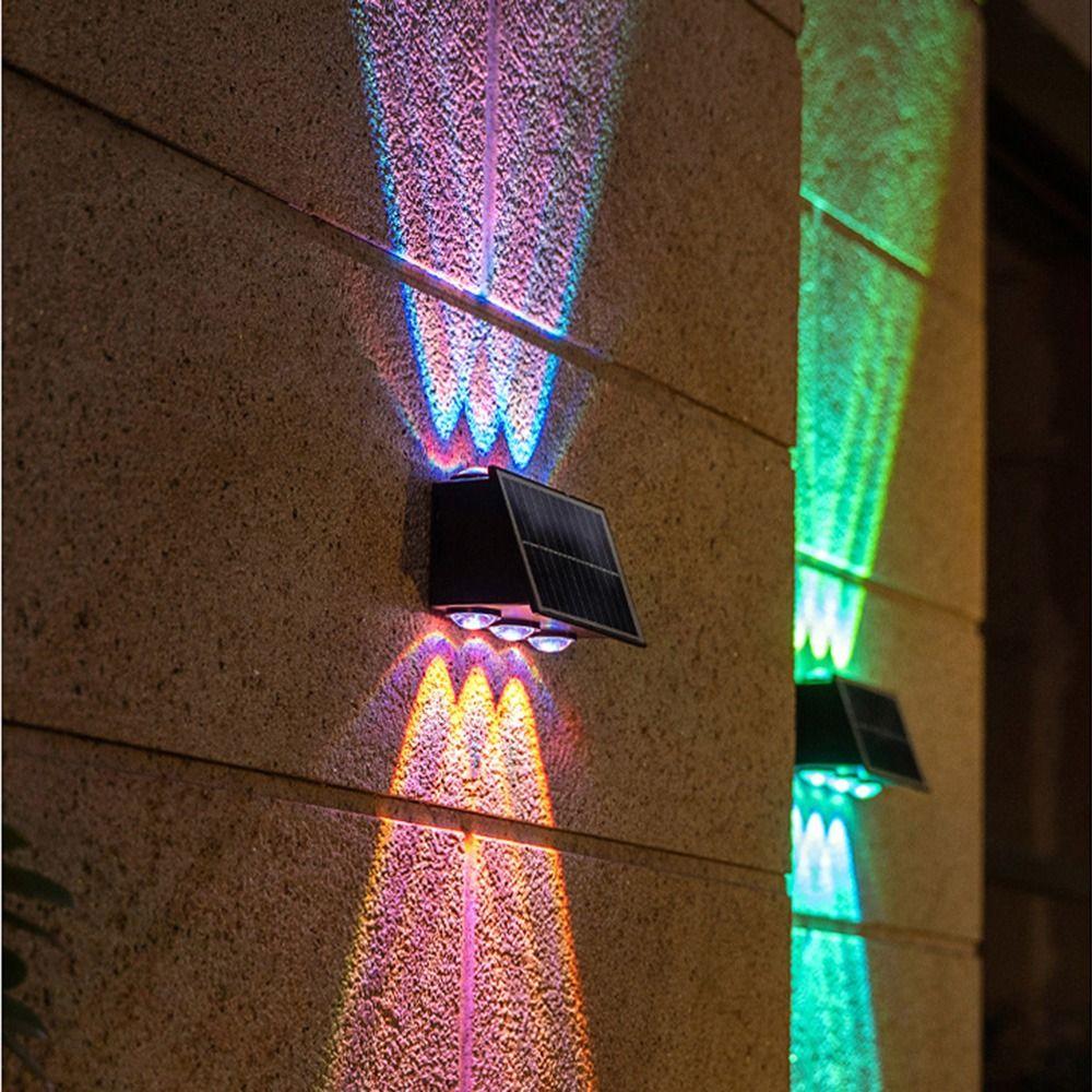 Warm/White/RGB Lights 4/6/8 LED Solar Light Up and Down Automatic Outdoor Lighting  Decor