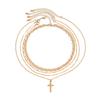 Adjustable Cross Pendant Thin Chain Multi Layer Prayer Necklace  Jewelry Accessories