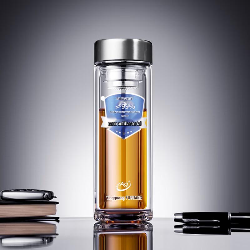 FUGUANG Nano Antibacterial Double-Layer Glass Cup